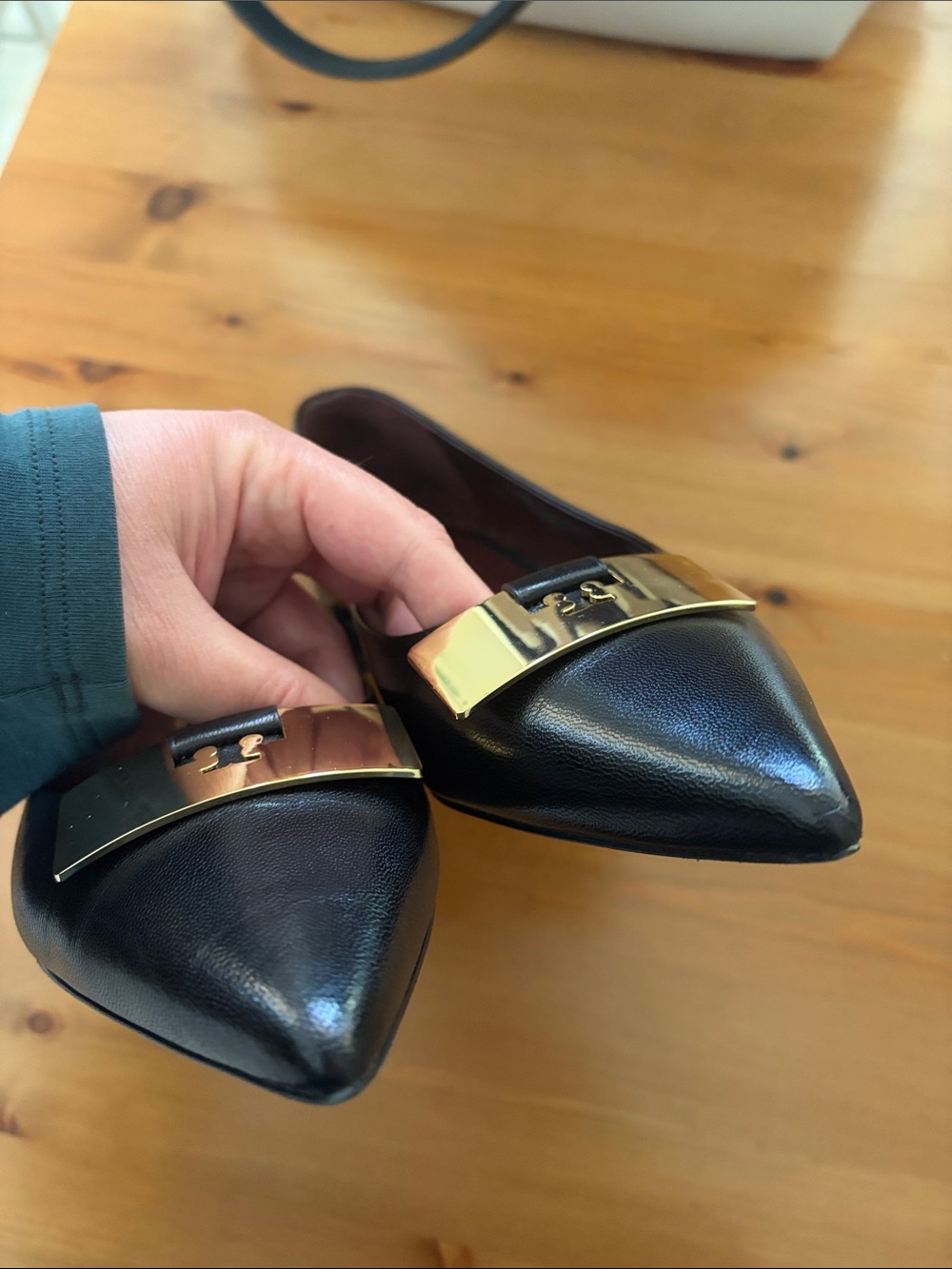 Tory Burch Black Pointed Toe Block Heels with Dust Bag - Picture 5 of 10